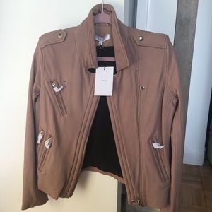 IRO Han Leather Jacket “Pink/Grey” Size 40